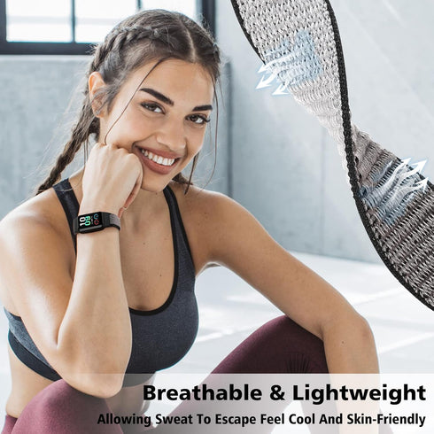 YCHDDER Solo Loop Nylon Bands for Amazfit Band 7, Soft Comfortable Adjustable Colorful Sports Replacement Wristband