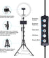 12" Selfie Ring Light with 63" Tripod Stand - 3 Phone Holder, LED Camera Ringlight with RGB Colors Modes for