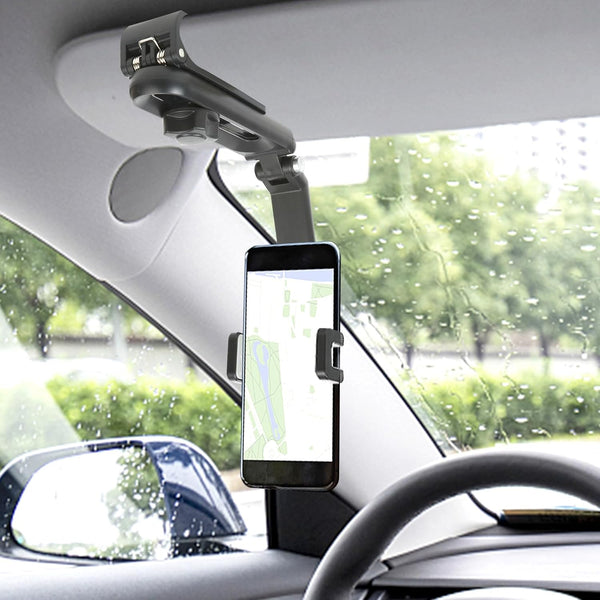 1080° Multifunctional Sun Visor Car Phone Holder, Universal 360 Rotating Clip for All Mobile Phones