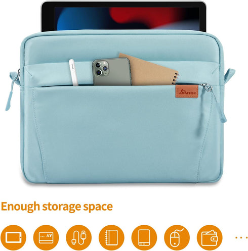 SIMTOP Waterproof Tablet Sleeve Bag, 11 inch Daily Shoulder Bag for Tablet, Crossbody Bag with Smart Organization for