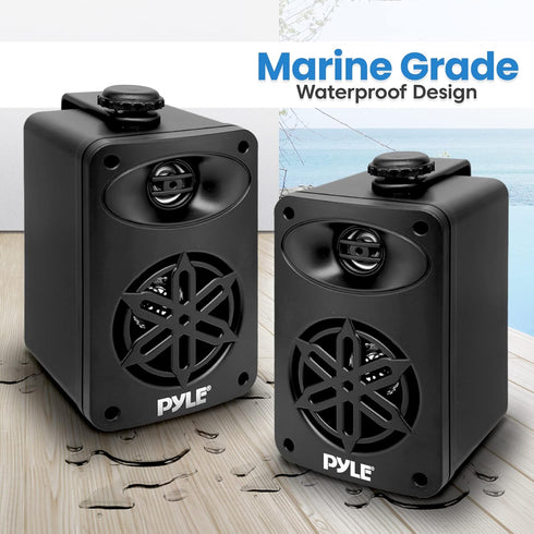 PYLE Outdoor Speakers, Waterproof Marine Grade, Universal Mounting, Heavy Duty ABS Construction for Indoor/Outdoor Use