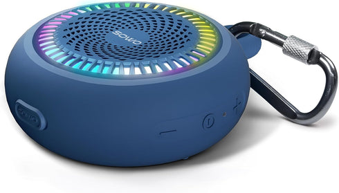 Bluetooth Shower Speaker Waterproof, Portable Wireless Speaker with Louder Volume, Colorful Lights, Blue
