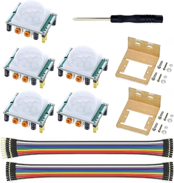 5Pcs HC-SR501 PIR Motion Sensor Module + 2Pcs Exclusive Housing for Arduino Raspberry Pi Toys