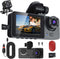 iMounTEK Dash Cam for Cars, 3 Channels Car Dash Camera 1296x1080P, Front Inside and Rear Camera, Night Vision,