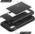 SAMONPOW iPhone X/XS Case Wallet Card Holder for iPhone 10, Heavy Duty Protection, Shockproof, Anti Scratch, Black