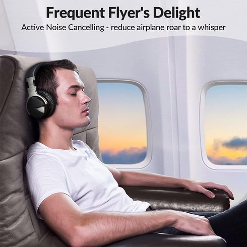Silensys E7 Active Noise Cancelling Headphones - Bluetooth Over Ear Headphones with Microphone, 30 Hours Playtime,