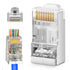 Shielded RJ45 Cat5 Cat6 Pass Through Connectors, 3 Prong 8P8C Gold Plated Pass-Thru Modular Data Plug, 20Pack