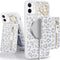 iPhone 12 Pro Case with Card Holder, Wallet for Women MagSafe Compatible Detachable 2-in-1 for Men, White Leopard