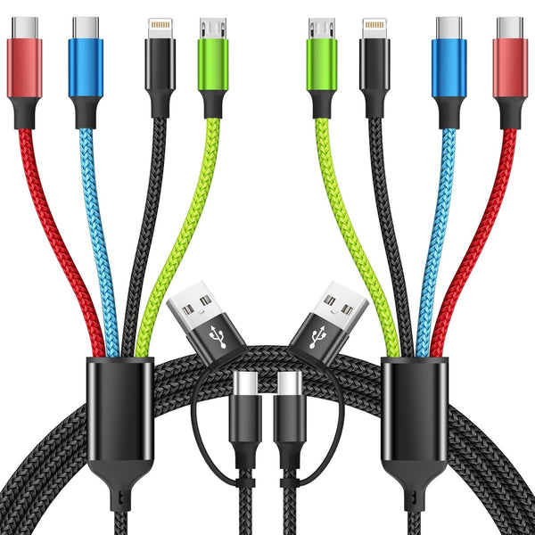 Travel Essentials 4 in 2 Multi Charging Cable, USB A/C Charging Cords