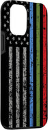 iPhone 12 mini Case with Police Military and Fire Thin Blue Green Red Line Flag Design