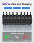 Dywcdnice 600W 12-Port 100W Charging Station for Multiple Devices, USB C Charging Station with Dual PD PPS, Multi