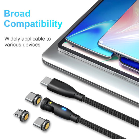 Ion 6 in 1 Magnetic Data Transmission & Fast Charging Cable, 100W PD, 540 Rotation, 1.8 Meter Length