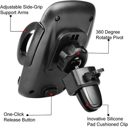 Takfox Car Phone Mount Holder for Samsung Galaxy S24 S23 Ultra S22 Plus, iPhone 15 14 13 Pro Max Air Vent Cradle