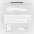 Wireless Keyboard and Mouse Combo, Rii Standard Office PC Keyboard and Optical Wireless Mice (White)