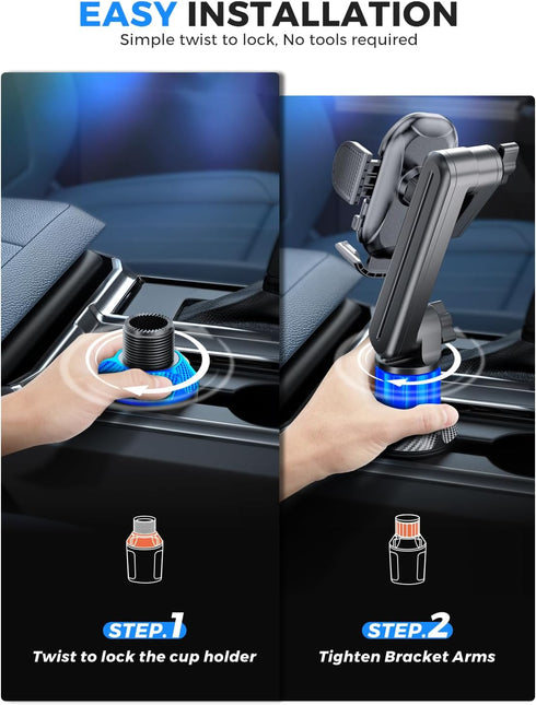 eSamcore 15" 17/16/ 15, 4.7-7 Cup Holder Phone Holder, Height Car Cup Holder Phone Mount Heavy-Duty Holders for Your