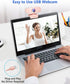 QMKKX 1080P Webcam for pc with Microphone,Full Hd Pink Streaming Web Cam with Mic for Mac Laptop, Small Computer Camera