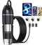 USB Digital Microscope, 50x-1600x Magnification Handheld, 1440P HD with 8 LED Lights, Portable for iOS and Android