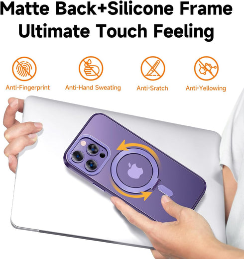 MAGIC JOHN Magnetic Case for iPhone 14 Pro, Compatible with Magsafe, Military Grade Shockproof, Purple