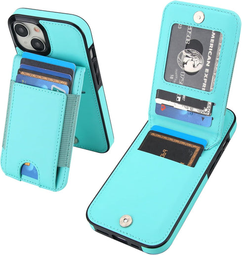 KIHUWEY for iPhone 15 Case Wallet with Card Holder, Large Capacity RFID Blocking