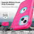 Annymall Heavy Duty Case for iPhone 14 with 2 Screen Protectors, Full Body Shockproof 3-Layer Rugged Cover - Rose/Light