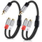 RCA Splitter Y-RCA Cable - 1 RCA Male to 2 RCA Female Audio Speaker Y Adapter, 0.6 Feet (2 Pack)