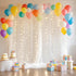 GUANSEN 10 8FT * White Pearl Tulle Double Layered Backdrop Curtain with Lights String and Lining Fabric for Wedding