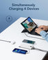 VEGER Portable Charger 10000mAh, Built-in Cables & Wall Plug, Slim Fast Charging Power Bank for iPhone & More - White