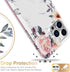 Esdot for iPhone 13 Pro Max Case with Built-in Screen Protector, Military Grade Cover, Pink Flowers Leaves