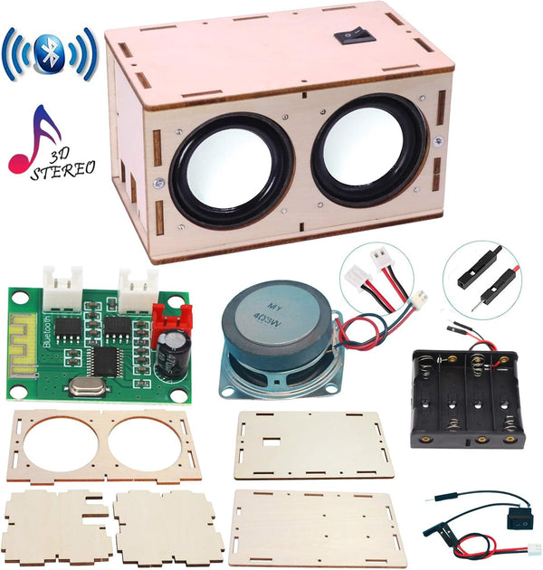 DIY Bluetooth Speaker Box Kit, Build Your Own Portable Wood Case Bluetooth Speaker for STEM Learning