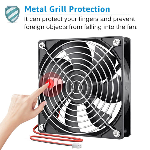GDSTIME Dual Ball Bearings Cooling Exhaust Fan, 120mm x 120mm x 25mm, 5 inch 12v Brushless