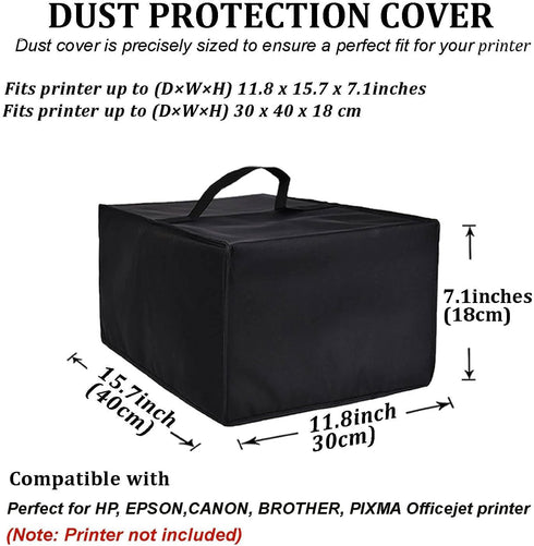 Printer Dust Cover, Antistatic Water-Proof Heavy Duty 600D Nylon Sleeve for HP, EPSON, CANON, BROTHER Printers