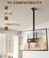 Solid As Mountain 39 26-65 Inch 4K 400x400mm, 110lbs Ceiling TV Mount for LCD LED OLED TVs, Heavy Duty Hanging TV