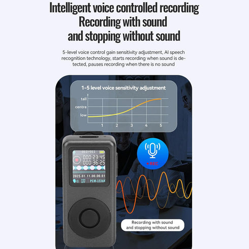XUMIUZIY MP3 1536Kbps 5 (8GB) Player, Music Player Digital Audio Player with Noise Reduction HD Lossless Recording