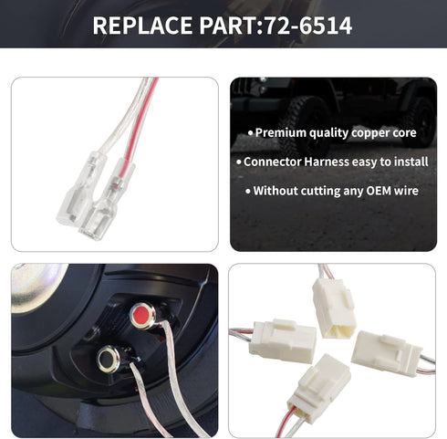 72-6514 Car Speaker Wiring Harness Connector Adapter for Dodge Ram 2000-2020, Chrysler 2004-2017, 4 PCS