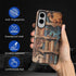 CARLOCA S25 Case for Samsung Galaxy Edge,Bookish Dragon Bookshelf Design- Hybrid Dual Protection Soft TPU + Hard PC