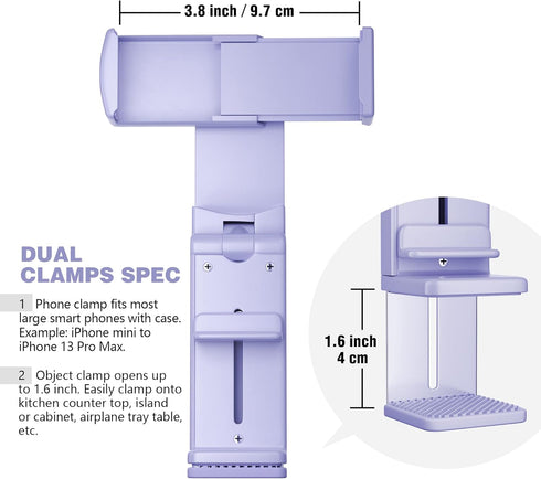 Perilogics Universal Airplane in Flight Phone Mount, Handsfree Holder with Multi-Directional Dual 360 Degree Rotation,