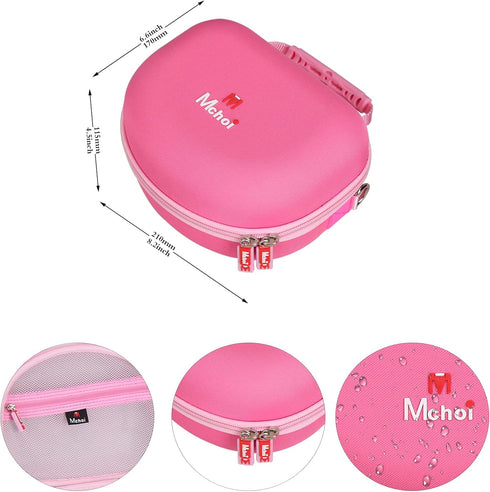 Mchoi Hard Carrying Case for Riwbox CT-7 Pink, Jack CT-7S Cat Green, iClever IC-HS01 Bluetooth Headphones