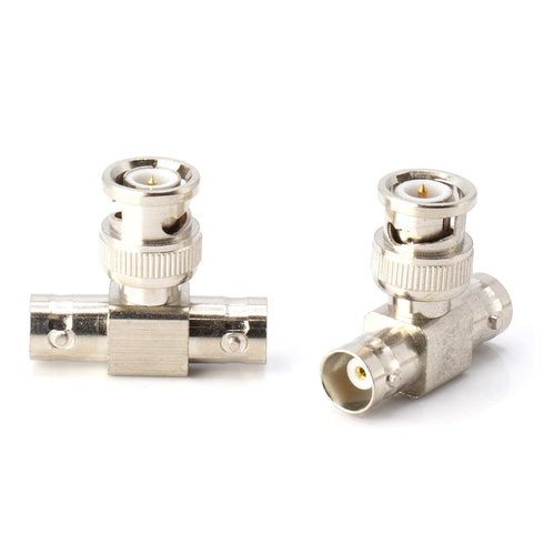 THE CIMPLE CO BNC T Adapter - T-Shaped Coax Splitter, 1 Male to 2 Female Ports - 4 Pack