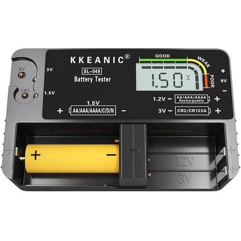 Battery Tester SL-049 - Professional Digital Battery Checker with LCD Display for