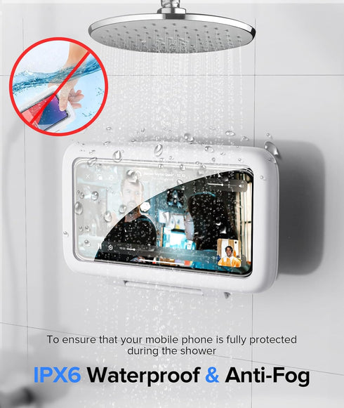 LC-dolida Waterproof Shower Phone Holder Case Mount for Bathroom, 480 Rotation, Compatible with iPhone 15 14 13 12 11