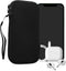 kwmobile Neoprene Phone Pouch XL - Universal Mobile Bag with Zipper, Wrist Strap - 6.7/6.8" - Black