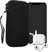 kwmobile Neoprene Phone Pouch XL - Universal Mobile Bag with Zipper, Wrist Strap - 6.7/6.8" - Black