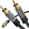 KabelDirekt RCA/Phono Y Cable - 25ft Long, 1 to 2 RCA/Phono, Male/Male Plugs, Black