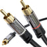 KabelDirekt RCA/Phono Y Cable - 25ft Long, 1 to 2 RCA/Phono, Male/Male Plugs, Black