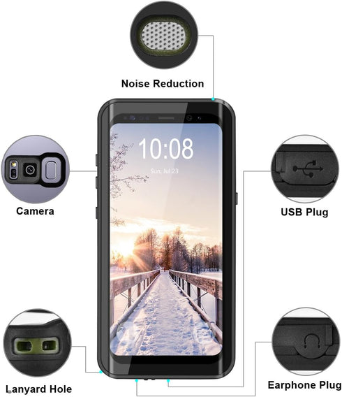 Galaxy S8 Plus Waterproof Case, Full Protective Shock/Snow/Dirtproof with IP68 Certified for Samsung Galaxy S8+