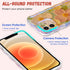 QLTYPRI Laser Colorful Retro Oil Painting Case for iPhone 12, Cute Curly Wave Frame, Green