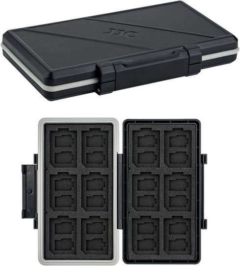 36 Slots Memory Card Case, Water-Resistant Anti-Shock Wallet for 24 Micro SD SDXC SDHC TF Cards and 12 SD SDXC SDHC