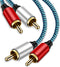 RCA Cable 5ft, 2RCA Male to 2RCA Male Stereo Audio Cable, Nylon-Braided Auxiliary Cord for Home Theater and Speakers