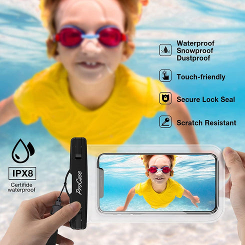 ProCase 6 Pack Waterproof Phone Pouch for iPhone 15 14 13 12 11, Cell Phone Holder with Lanyard, Mixed