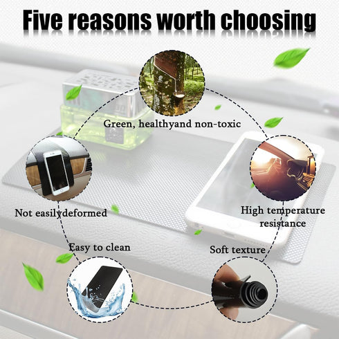 Ywdiml Car Dashboard Non Slip Mat, Anti Slide Multifunctional Sticky Fixate Gel Dash Pad, Washable Reusable Automotive